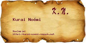 Kurai Noémi névjegykártya